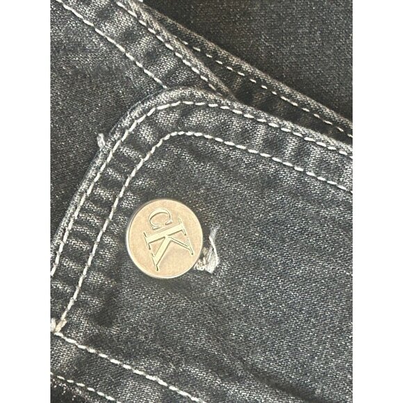 Calvin Klein Jeans Boxy Full Front Zip Denim Overshirt Stone Wash Cotton Small - Picture 4 of 14